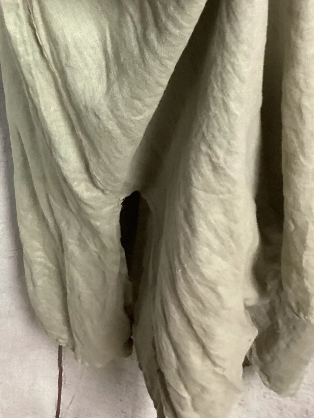 Francesca Bettini Linen Dress Khaki Midi Tied Straps S - Picture 8 of 9